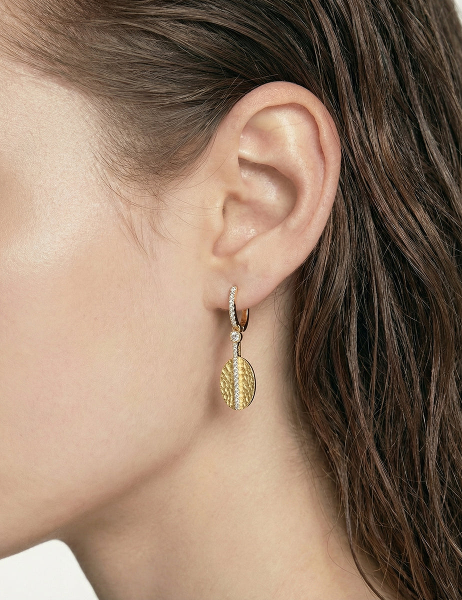 14K-Y DROP OVAL EARR., 0.45CT