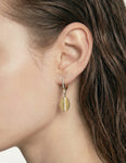14K-Y DROP OVAL EARR., 0.45CT
