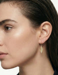 14K-Y FEATHER EARR., 0.20CT