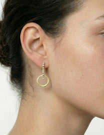 14K-Y OPEN CIRC. EARR., 0.35CT