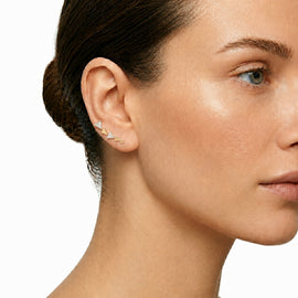 14K Gold 0.15 ct. tw. Triangle Climber Earrings