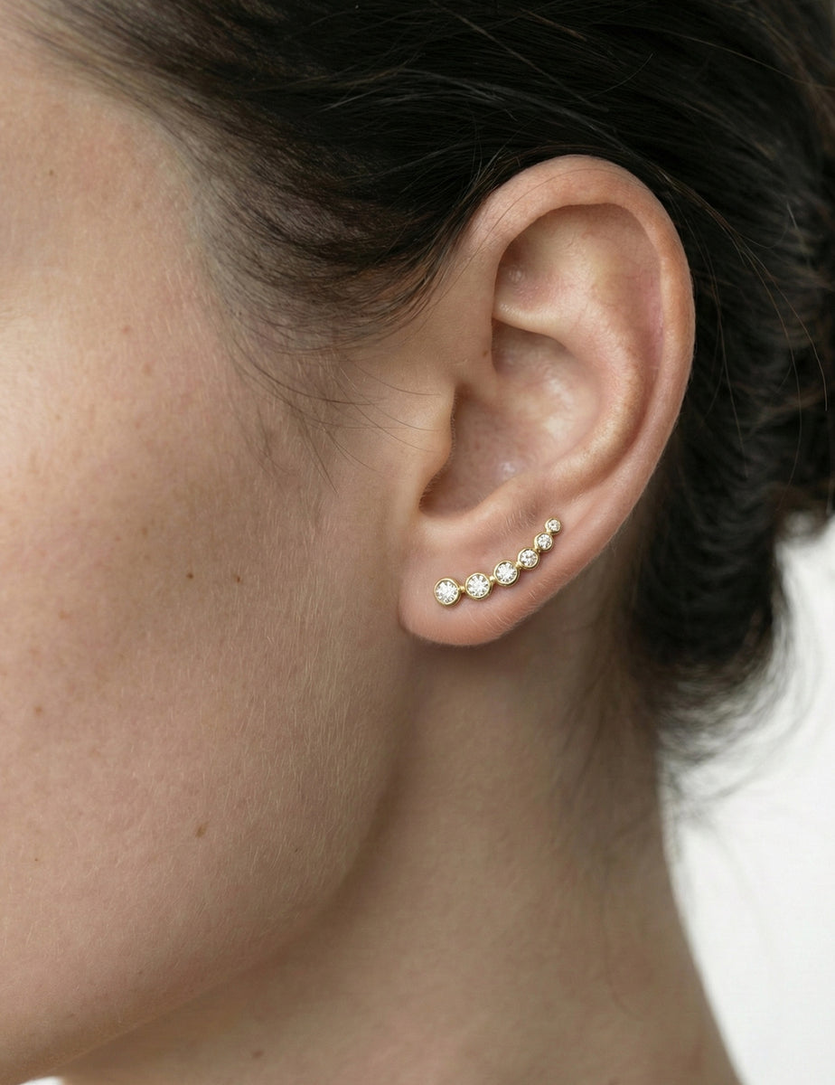 14K-Y CRAWLER CLIMBER EARR., 0.45CT