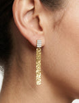 14K-Y DROP STICK EARR., 0.18CT