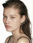 14K-Y 18mm HOOP EARR., 0.10CT