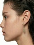 14K-Y DROP DOG TAG EARR., 0.20CT