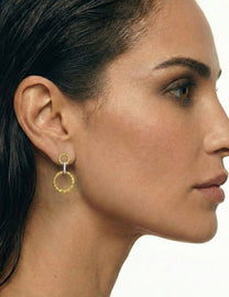 14K-Y OPEN LINK EARRING 0.07CT
