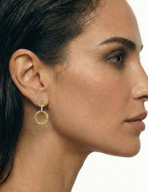 14K-Y OPEN LINK EARRING 0.07CT