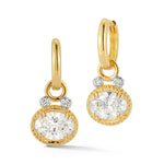 14K Gold 4.14 ct. tw. Lab Grown Diamonds & 0.10CT Bezel Set Natural Diamond Hoop Earrings