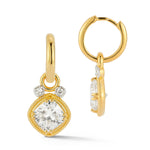 14K Gold 5.12 ct. tw. Lab Grown Diamonds & 0.10CT Bezel Set Natural Diamond Hoop Earrings