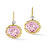 14K Gold 0.05 ct. tw. & 4.9CT Rose Quartz Earrings