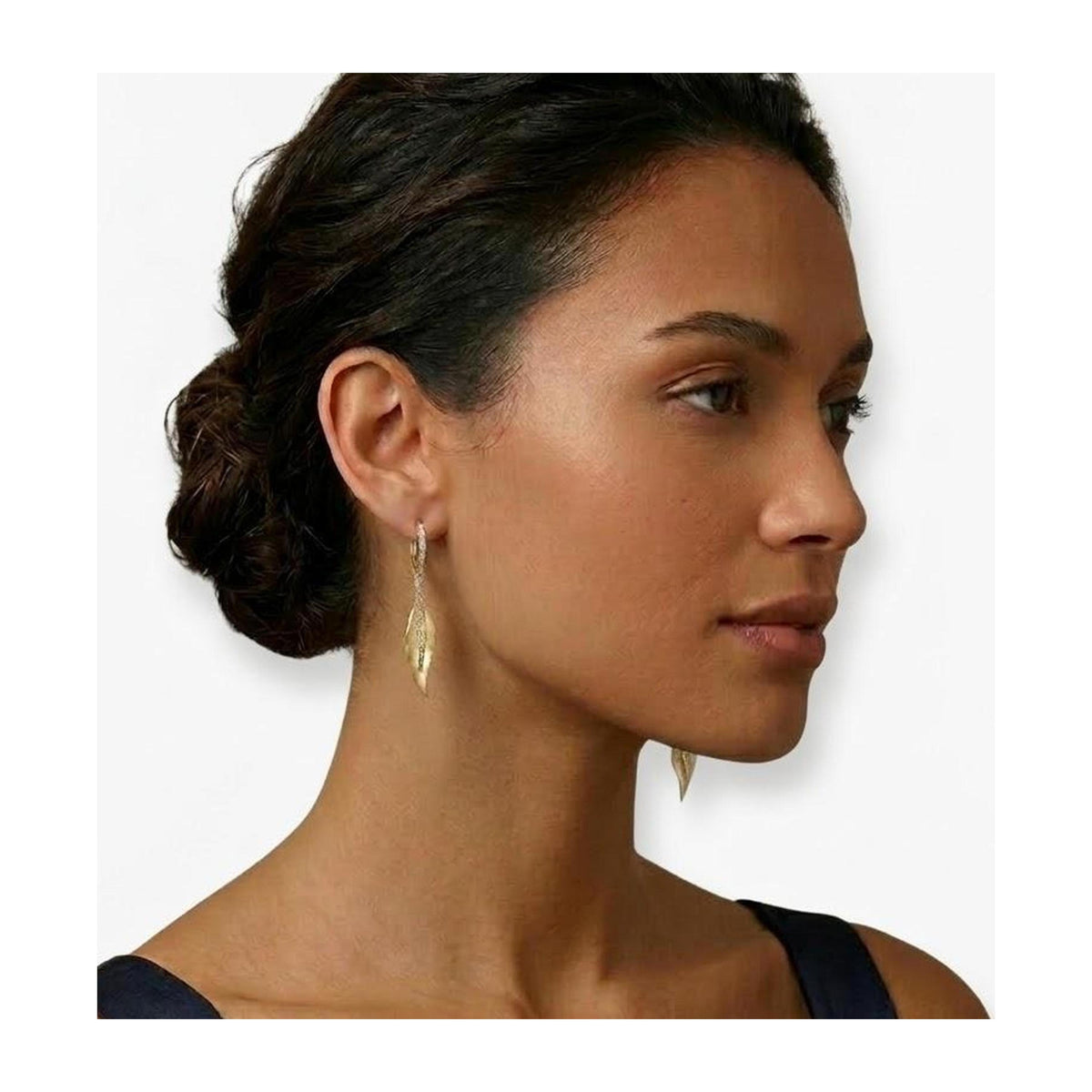 14K Gold 0.25 ct. tw. Dangling Leaf Earrings