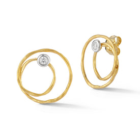 14K Gold 0.15 ct. tw. Drop Concentric Circle Earrings