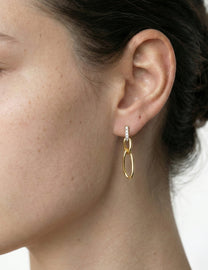 14K Gold 0.16 ct. tw. Dangling Link Earrings