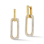 14K Gold 0.78 ct. tw. Dangling Open Rectangle Earrings