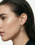 14K Gold 0.78 ct. tw. Dangling Open Rectangle Earrings