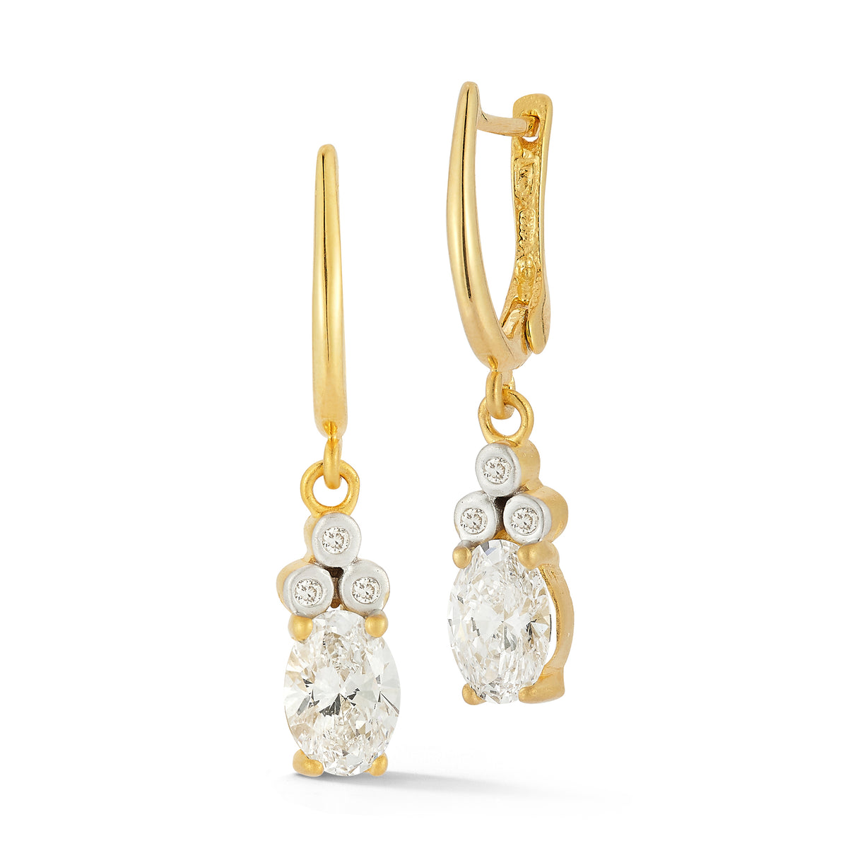 14K Gold 2.18 ct. tw. Lab Grown Diamonds  & 0.09 ct. tw. Natural Diamond Dangling Earrings