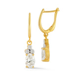 14K Gold 2.18 ct. tw. Lab Grown Diamonds  & 0.09 ct. tw. Natural Diamond Dangling Earrings