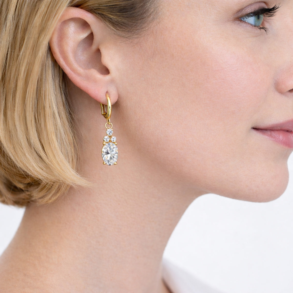 14K Gold 2.18 ct. tw. Lab Grown Diamonds  & 0.09 ct. tw. Natural Diamond Dangling Earrings