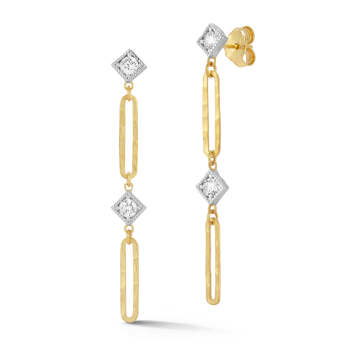 14K Gold 0.20 ct. tw. Dangling Open Link Earrings