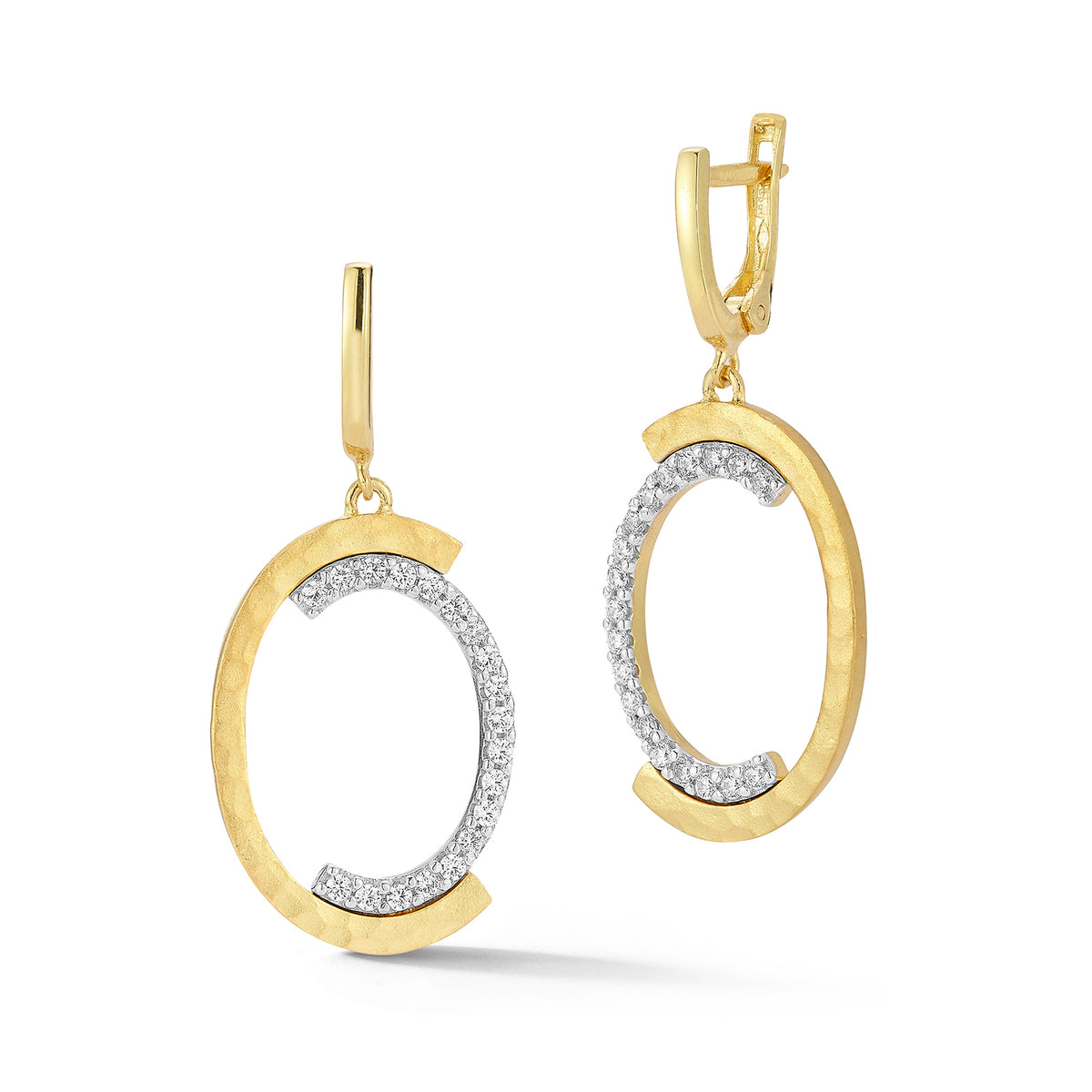 14K Gold 0.58 ct. tw. Dangling Diamond & Gold Earrings