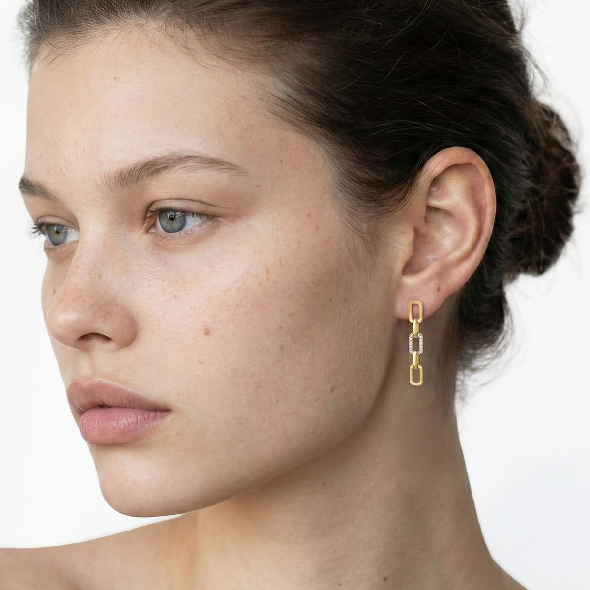 14K Gold 0.29 ct. tw. Dangling Open Link Earrings