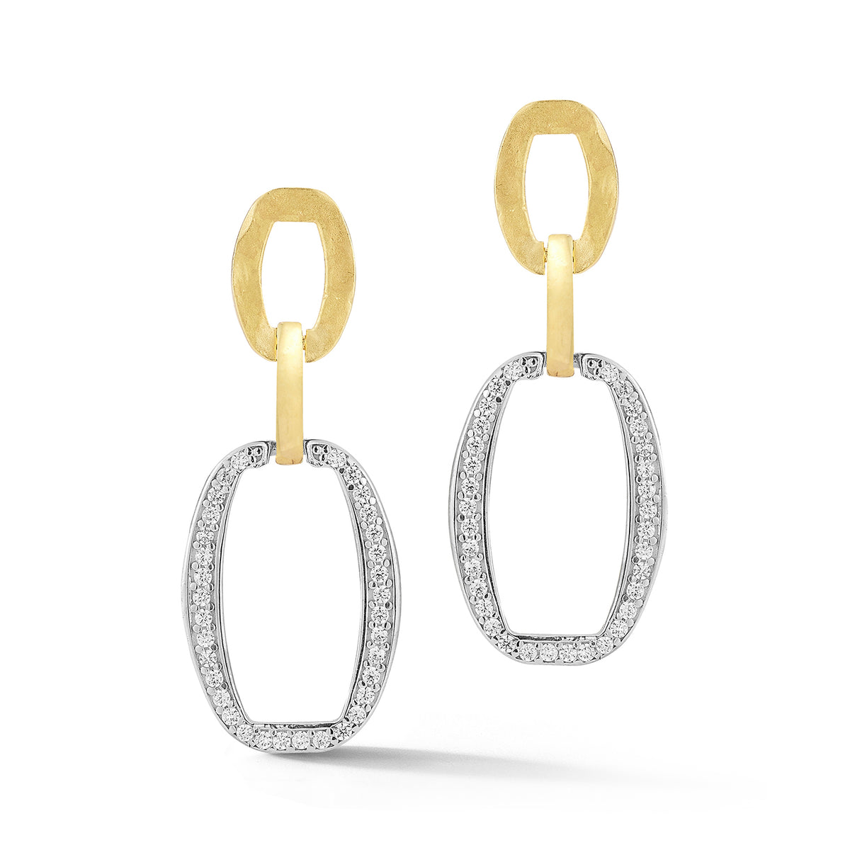 14K Gold 0.18 ct. tw. Dangling Open Ellipse Earrings