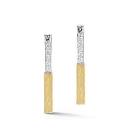 14K Gold 0.10 ct. tw. Lock Hoop Earrings