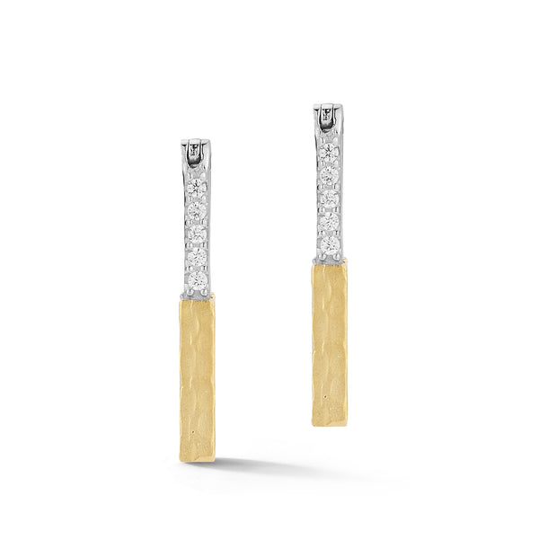 14K Gold 0.10 ct. tw. Lock Hoop Earrings