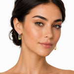 14K Gold 0.10 ct. tw. Lock Hoop Earrings