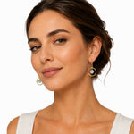14K Gold 0.62 ct. tw. Dangling Open Circle Earrings Set with Dangling Diamond Circle Charms