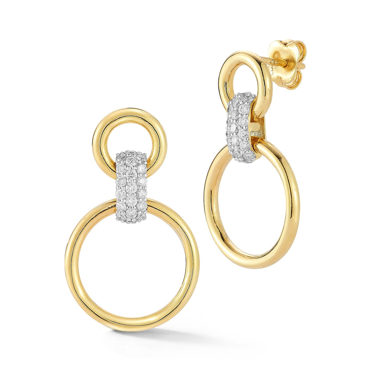 14K Gold 0.36 ct. tw. Drop Open Circle Earrings