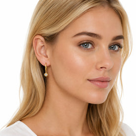 14K Gold 15mm Hoop Earrings Set with 1.5 ct. tw. Lab-Grown Round-Shaped Diamond Charms