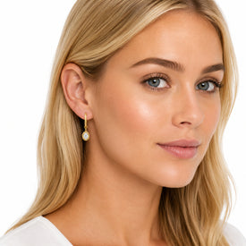 14K Gold 15mm Hoop Earrings Set with 1.5 ct. tw. Lab-Grown Oval-Shaped Diamond Charms