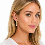 14K Gold 3-Stone Geometic Drop Earrings Set with 4.5 ct. tw. Lab-Grown Diamonds