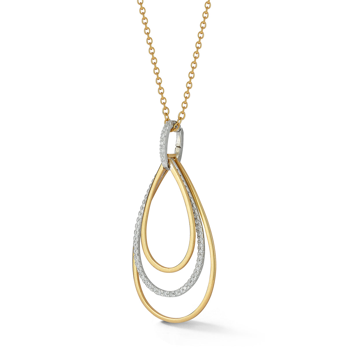 14K Gold 0.28 ct. tw. Graduating Tear Drop Pendant