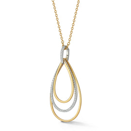 14K Gold 0.28 ct. tw. Graduating Tear Drop Pendant