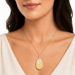 14K Gold 0.09 ct. tw Hammered Tear-Drop Pendant