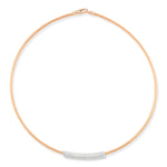 14K Gold 0.50 cttw Wire Choker ID Bar Necklace