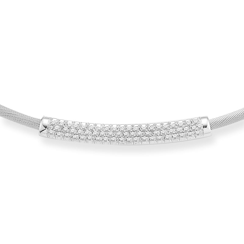 14K-W WIRE NECK., 0.50CT