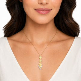 14K Gold 0.14 ct. tw. Diamond Geometric Drop Necklace