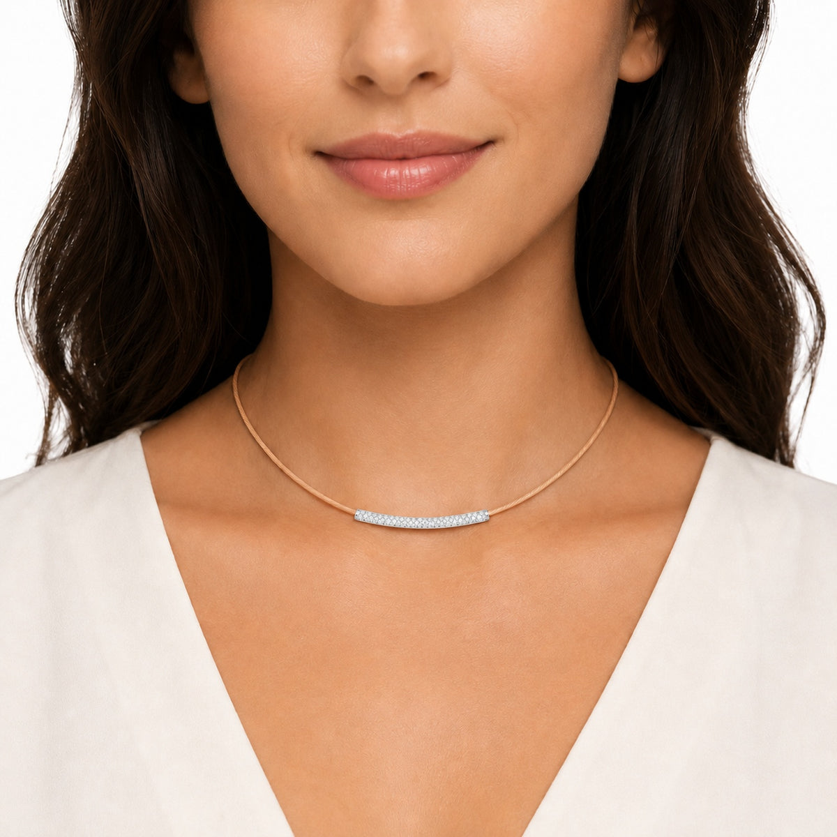 14K Gold 0.44 ct. tw. Diamond Wire Necklace