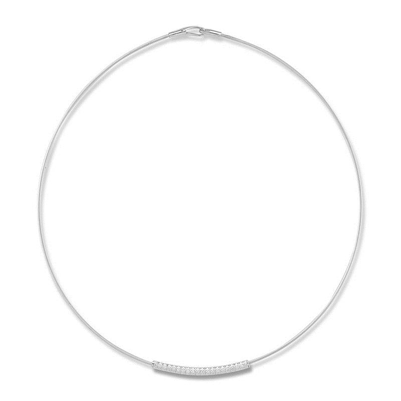 14K-W WIRE NECK., 0.20CT