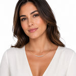 14K Gold 0.19 ct. tw Diamond ID Wire Necklace