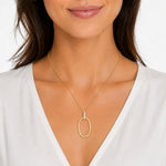 14K Gold 0.06 ct. tw. Open Oval Pendant