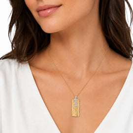 14K Gold 0.36 ct. tw. Rectangular-Shaped Sliding Pendant