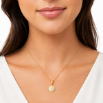 14K Gold 0.12 ct. tw. 12mm Round Hammered Pendant