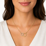 14K Gold 0.20 ct. tw. Interlocking Circle Mesh Necklace