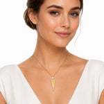 14K Gold 0.10 ct. tw. Hammered Triangle Pendant