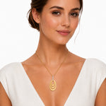 14K Gold 0.06 ct. tw. Concentric Ovals Pendant
