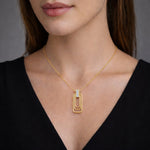 14K Gold 0.08 ct. tw. Graduating Rectangle Pendant